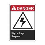 ANSI Danger High Voltage Keep Out Sign
